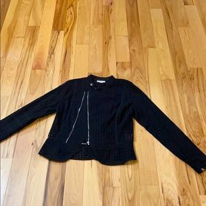 Black cut out jacket with zippers